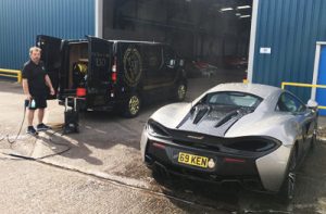 washing cars